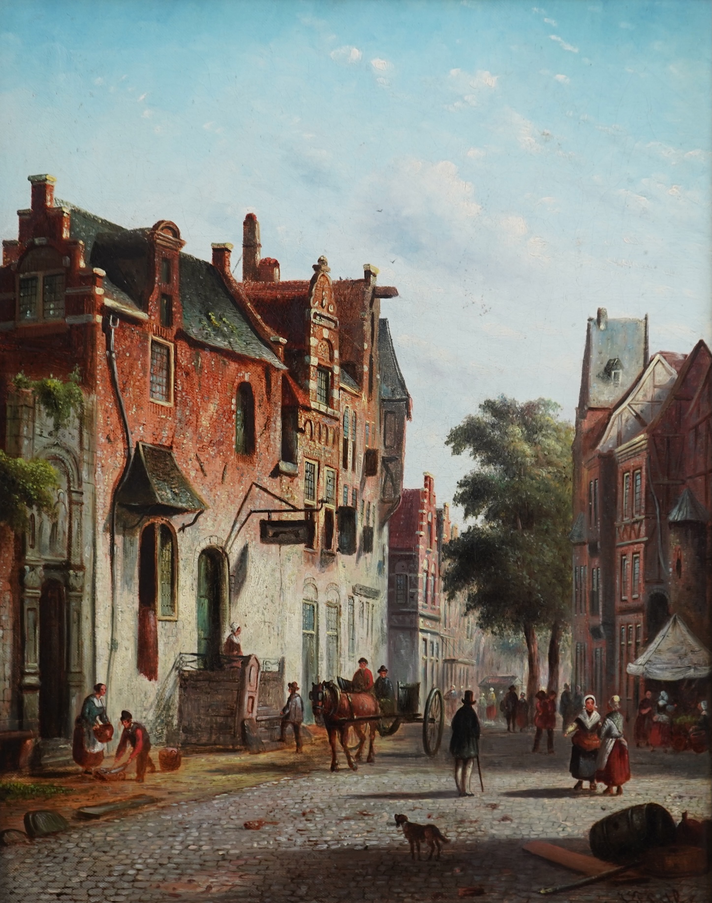 Johannes Franciscus Spohler, Dutch 1853-1894, A pair of Dutch town scenes
